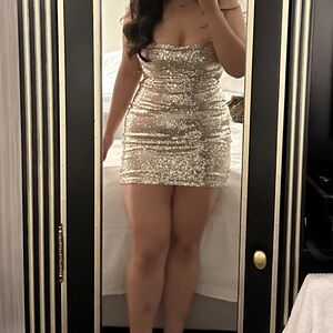 Fashion Nova Gold Sequin Dress XL